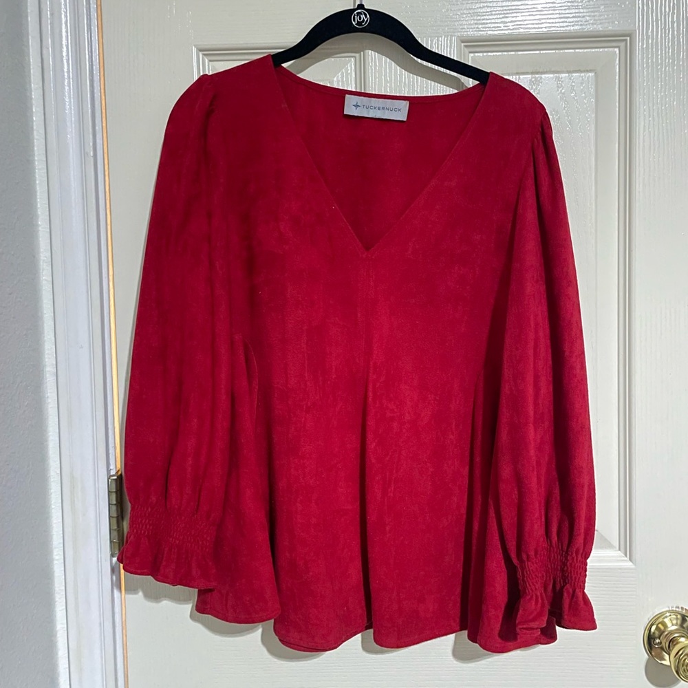 Tuckernuck red Easton suede top